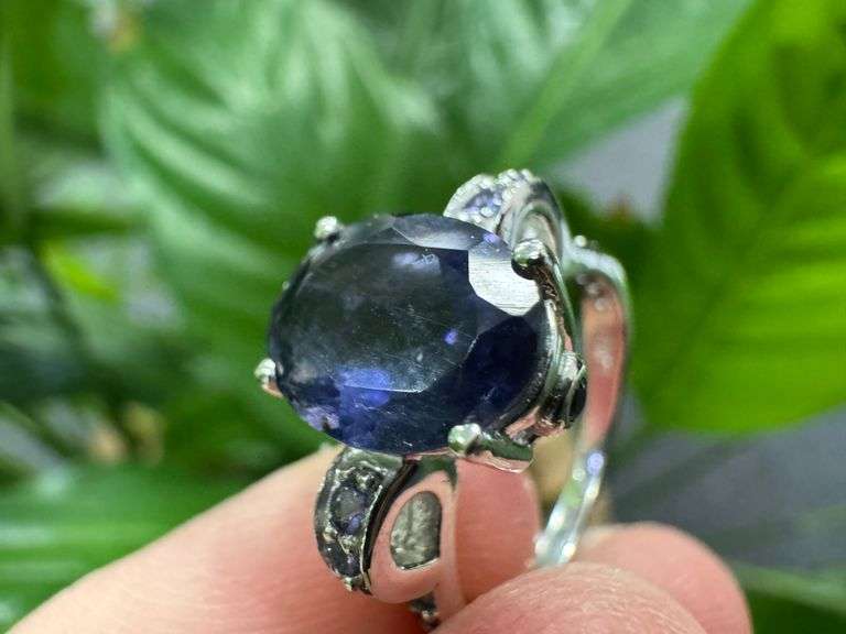 Sterling Silver 925 Iolite Gemstone Ring Size 6