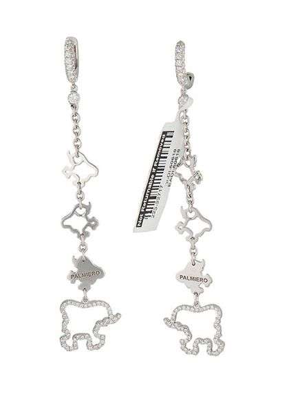 New Palmiero Somenzi 1.53ctw Diamond Baby Elephants Dangle Earrings in 18K