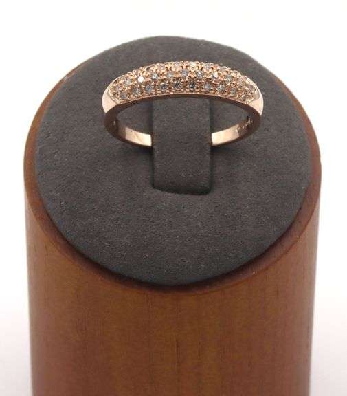 14kt Rose gold Pave diamond accented band