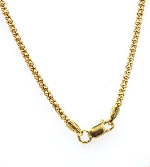 Popular 14K YG Popcorn Link Necklace