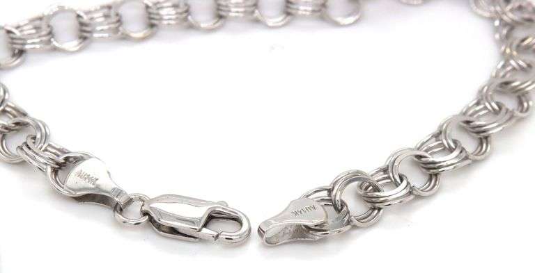 14kt White gold charm bracelet