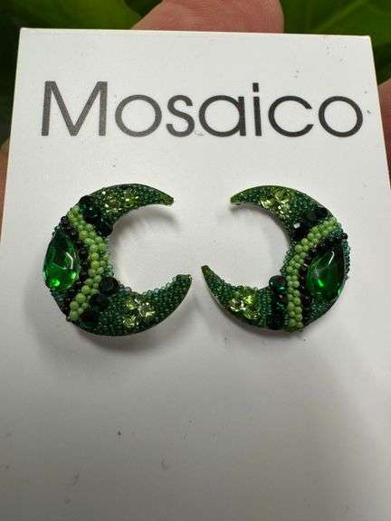 Original Handmade Mosaico Moon & Sun Earrings & Pendant 925 Sterling Silver Mexico Artistic Jewelry