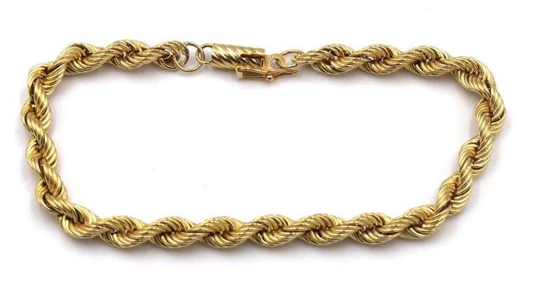 14kt Yellow gold rope bracelet