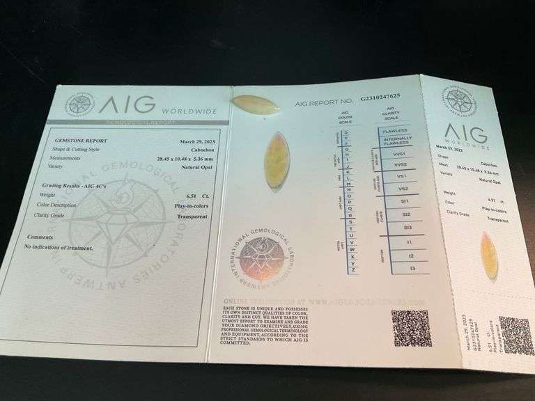 CERTIFIED 6.51 CARATS NATURAL OPAL
