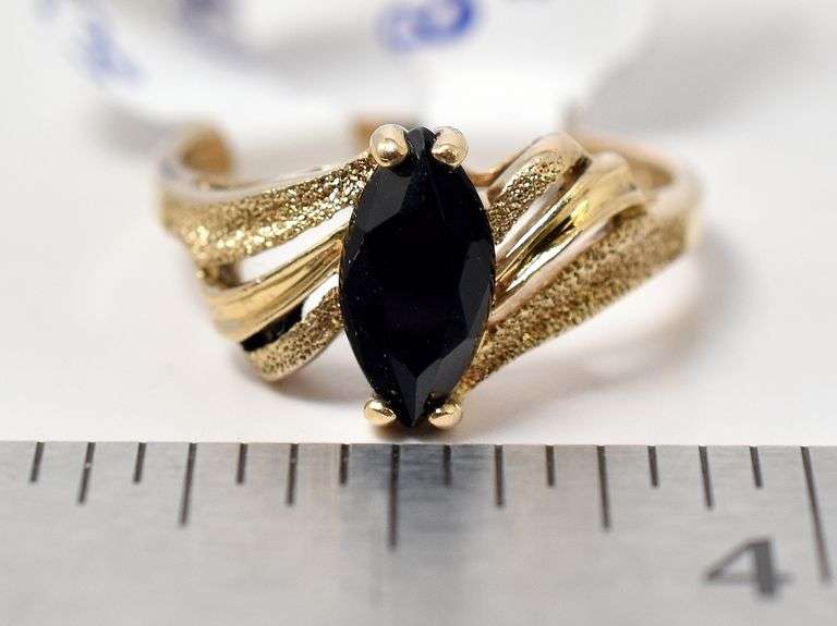 Brilliant Black Spinel Ring in 14K Yellow Gold