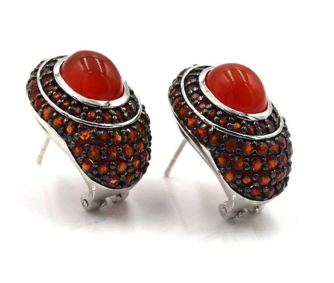 925 Sterling silver Carnelian earrings