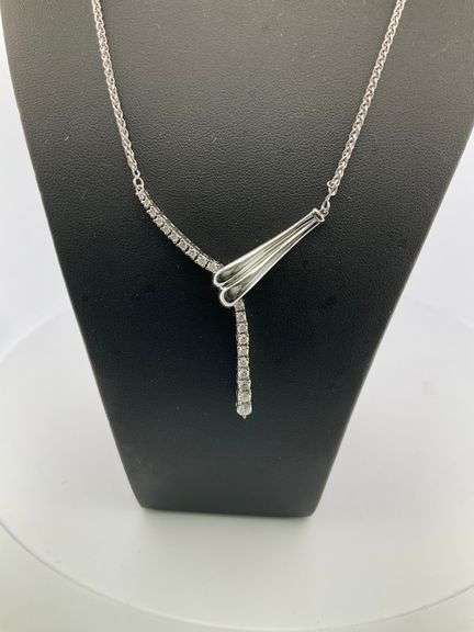 CERTIFIED 14K WHITE GOLD DIAMOND NECKLACE