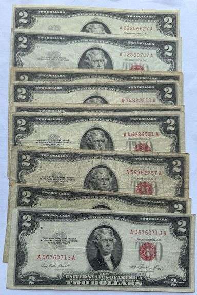 2 Each 1953 Series & 1963 Red Seal US Notes