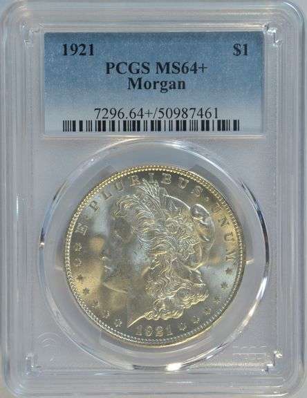 Basically Full Gem BU 1921 Morgan Silver Dollar. PCGS MS64+