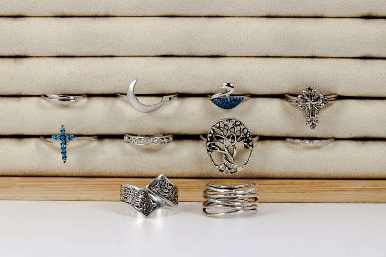 Sterling Silver .925 Curated Lot of 10 Rings Various Sizes & Styles