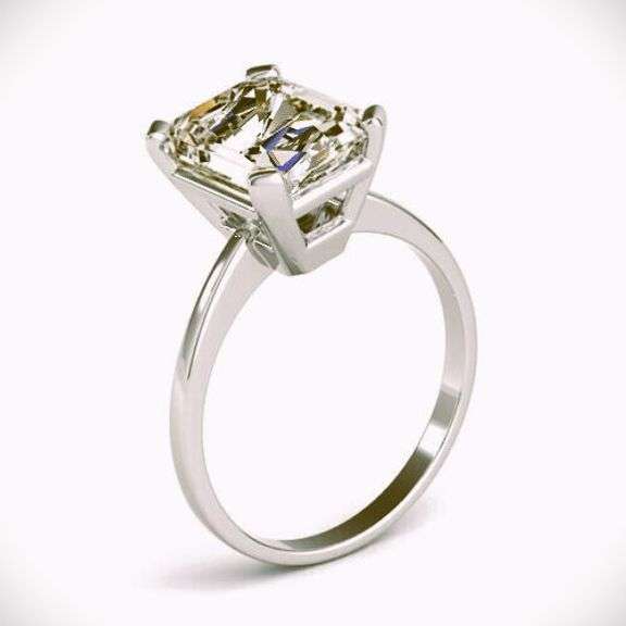 Sparkling 2.5 Ct Golden Amber Ice Simulated Lab Diamond Ring