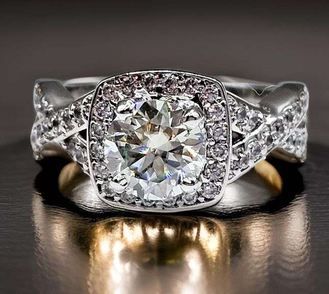 14 Kt White Gold Plate 2.65 Ct Lab Simulated Diamond Ring