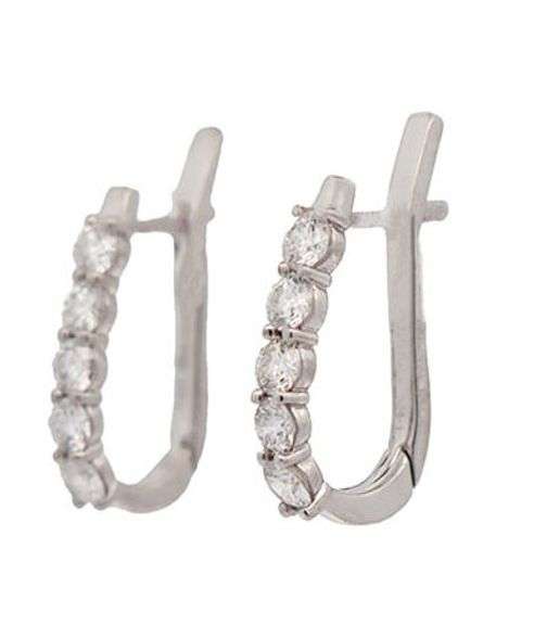 Sonia Bitton 0.80ctw Diamond Five Stone J Hoop Earrings in 14K