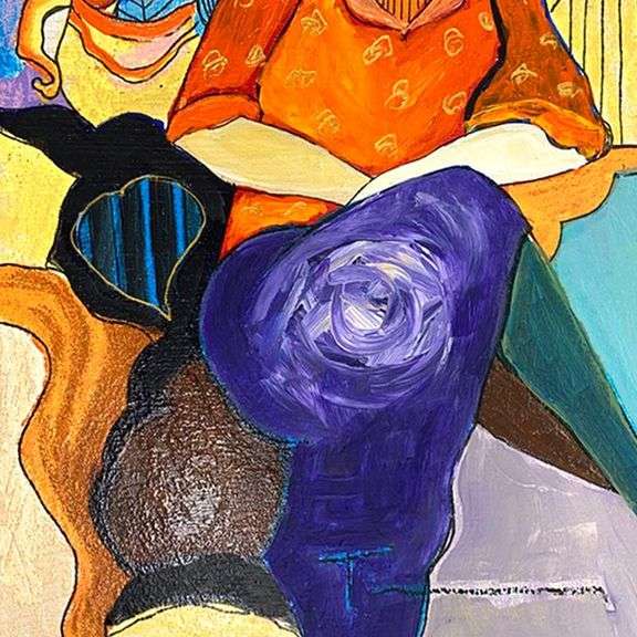 Waiting by Tarkay (1935-2012)