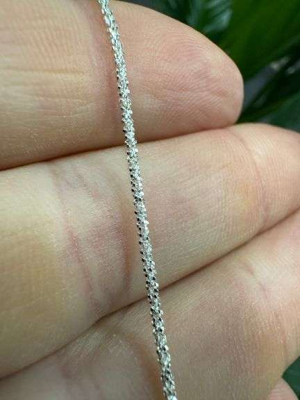 Italian Sterling Silver 925 1.3mm Diamond Cut Margarita Chain 18" Necklace