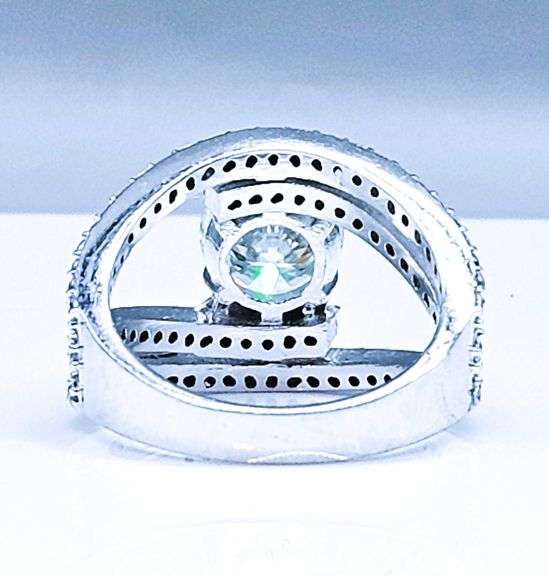 14 Kt White Gold Plated 3.08 Ct Rare Lab Simulated Amber Diamond Ring