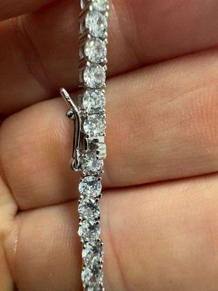 Rhodium Plated 925 Sterling Silver Round Clear CZ Tennis Necklace Bracelet 3mm 24"