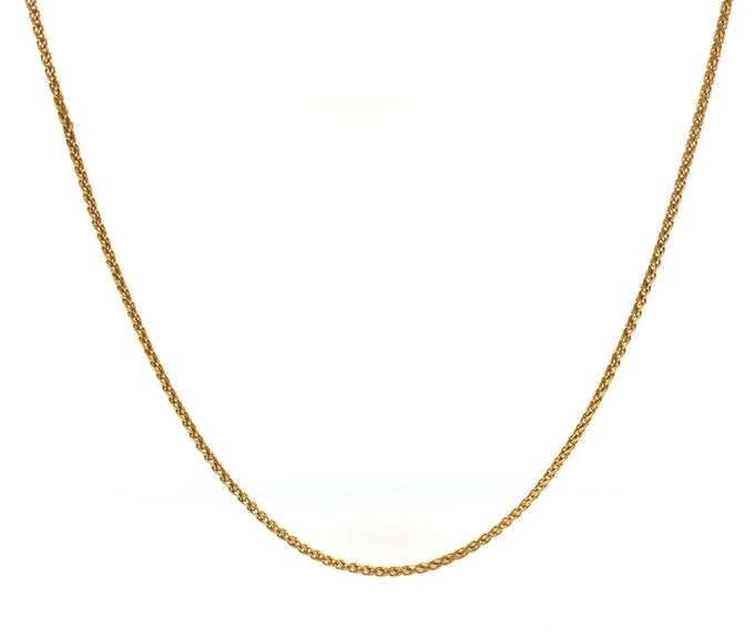 Smooth Feeling 14K YG Wheat Link Necklace
