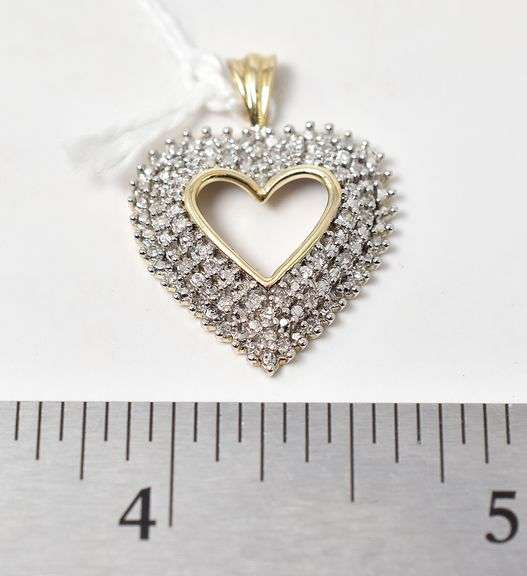 Brilliant Diamond Heart Pendant in 10K Yellow Gold