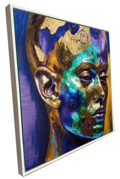 Unique Mix Media on PVC with Gold Leaf by Tamar Zion