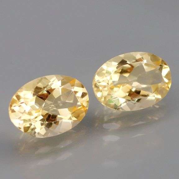 High fire 11.45ct top golden yellow Citrine matched pair