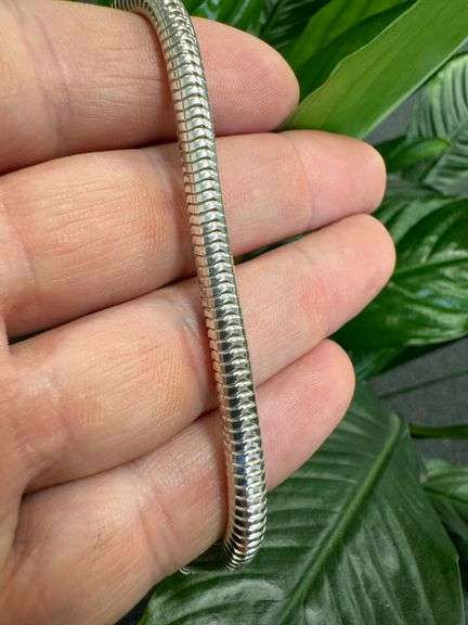 Sterling Silver 925 Real Snake Italian Chain 16" Necklace