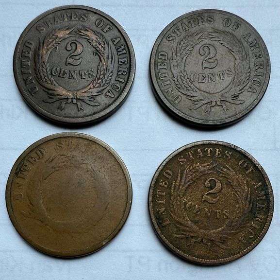 1864 1865 1867 1868 2 Cent Pieces.