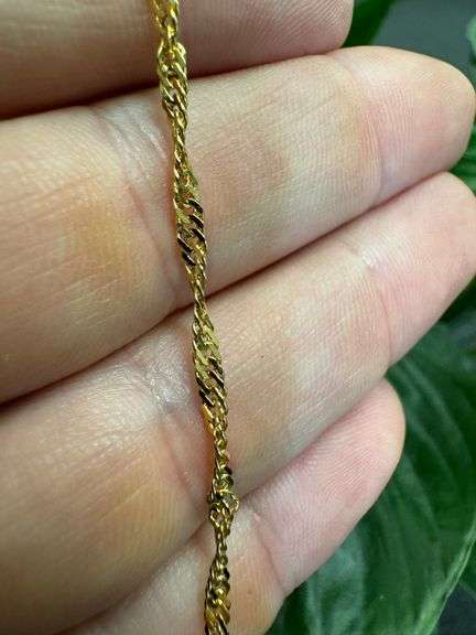 22k Gold Plating over .925 Sterling Silver 2.5mm Singapore Bracelet/Anklet in 9 Inches