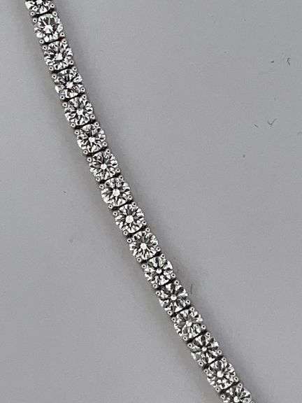 CERTIFIED BRAND NEW 14K WHITE GOLD TENNIS BRACELET. 11.00 CARATS OF DIAMONDS.