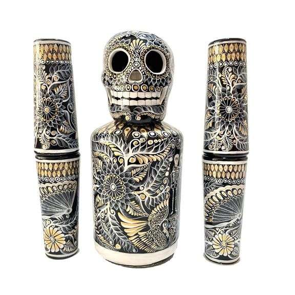 Hand-Painted Tequila Decanter Set