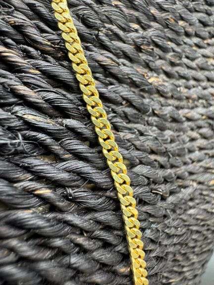 10k Yellow Gold Diamond Cut Miami Cuban Chain 16" Necklace