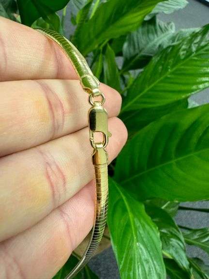 Sterling Silver 22k Gold Plated Omega Necklace 4mm 925 Italy Cubetto Chain 18"