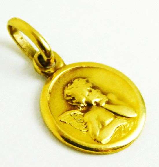 Vintage 18K Gold Small Cherub Pendant