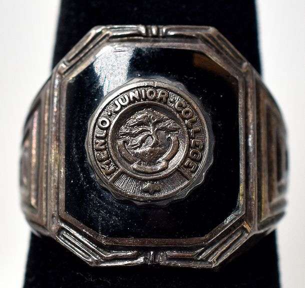 Black Onyx Class Ring in Sterling Silver