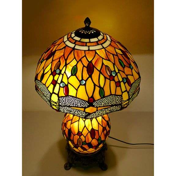 Stained Glass Dragonfly Table Lamp