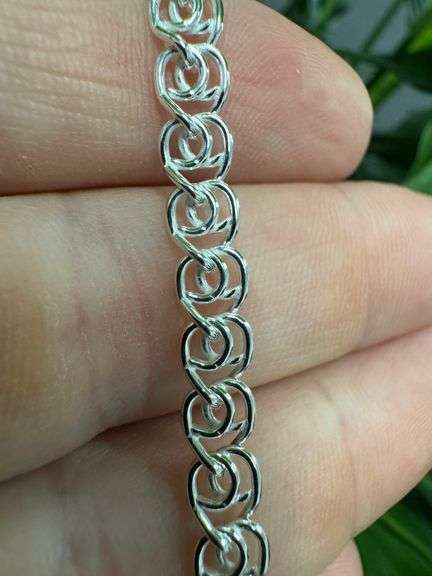 Sterling Silver Italian Love Heart Chain 5.5mm Solid 925 Italy Infinity Promise Bracelet Anklet 7"
