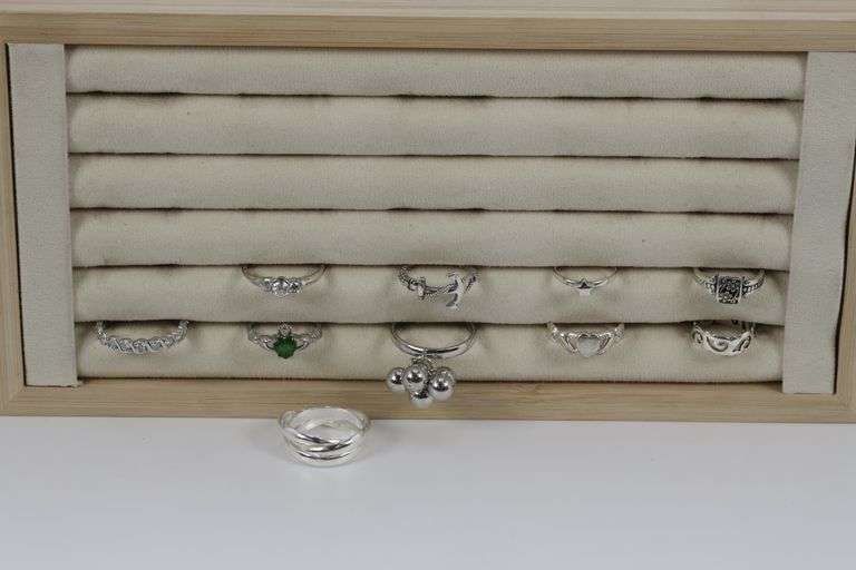 Sterling Silver Curated Ring Assortment Various Sizes & Styles (10 Ring Lot)