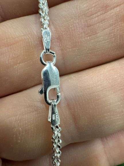 Italian Sterling Silver 925 1.8mm Diamond Cut Margarita Chain 18" Necklace