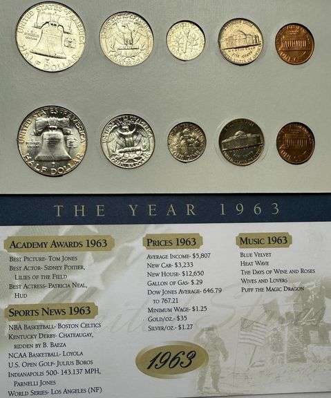 Vintage 1963 BU Year Set.