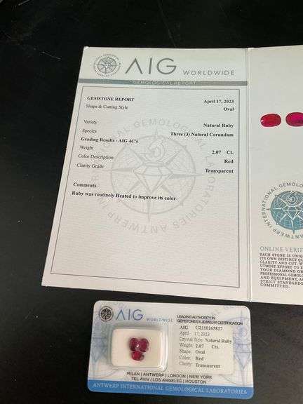 CERTIFIED NATURAL RED RUBIES (3 OVAL SHAPED) 2.07 CARATS