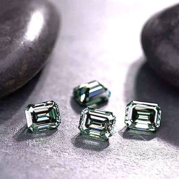 Huge Rare 5.5 Ct Ice Mint Rare Emerald Cut Fire Moissanite