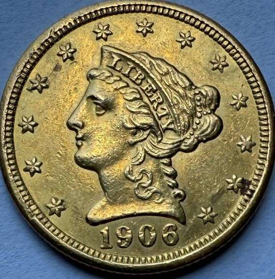 Very Near Unc 1906 $2 1/2 US Gold Quarter Eagle