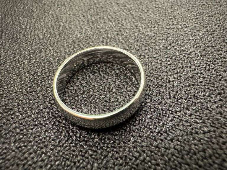 10k White Solid Gold 5mm Domed Plain Men's Women's Wedding Band Size 5