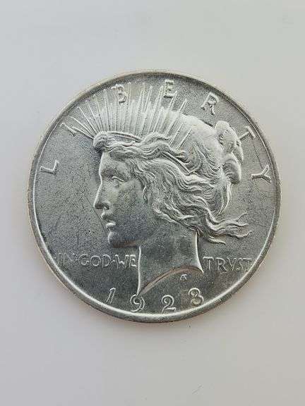 1923 Silver Peace Dollar, AU+