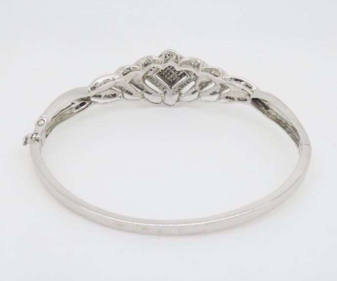 Hinged Diamond Bangle Bracelet made in 14k White Gold