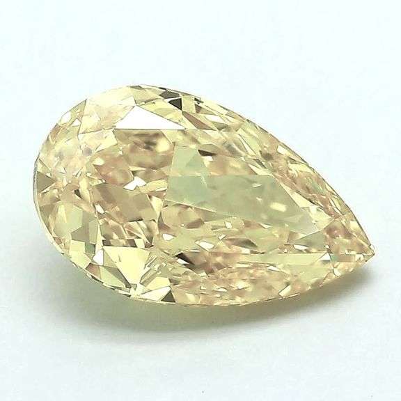 Sparkling 4.44 Ct Light Amber Pear Cut Lab Simulated Diamond