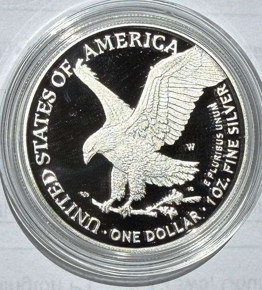 2024 W  Proof Silver Eagle With Box & Paper.