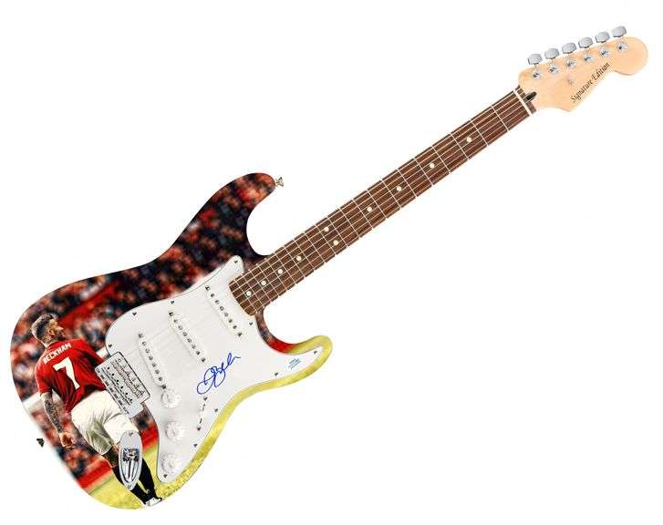 David Beckham  Autographed Custom Graphics Photo 1/1 Guitar ACOA