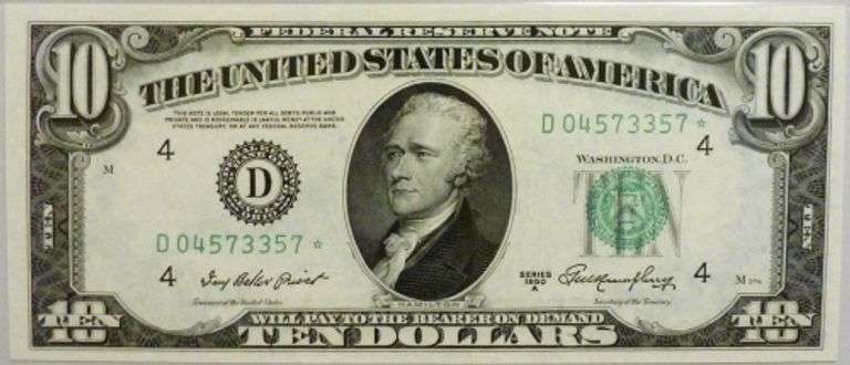 Superb Crisp 1950A $10 Star Replacement Note Cleveland!