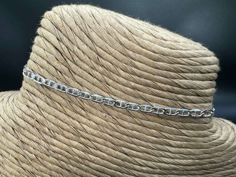 Sterling Silver Flat Marina Link Chain 3mm 925 Italy Anchor Mariner Bracelet 8"